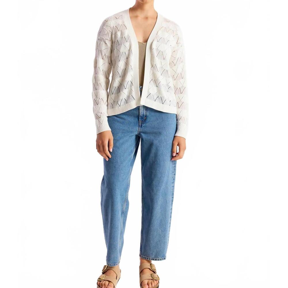 NEW WISPR chevron stitch cardigan in ivory